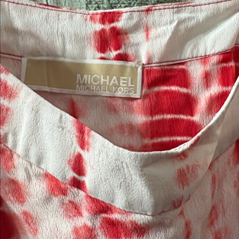 Michael kors Red and White Tie-Dye Flowy Slip Dress - Picture 2 of 11